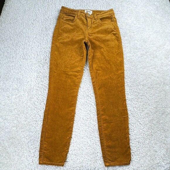 L'Agence Margot Velvet Skinny Ankle Pants Gold Mustard - Picture 2 of 13